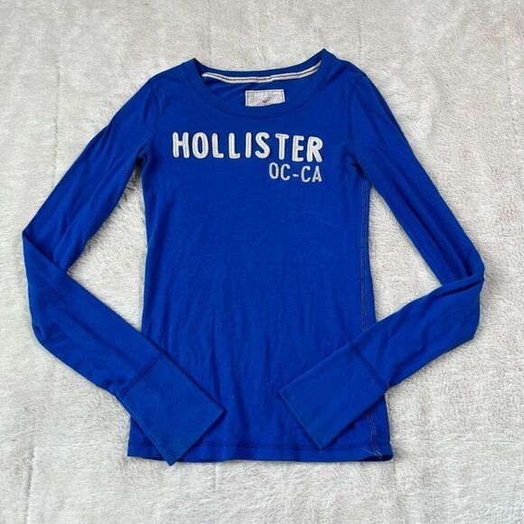 Hollister Women’s Y2K Long Sleeve Tee T Preppy Spell Out Shirt - Picture 1 of 6